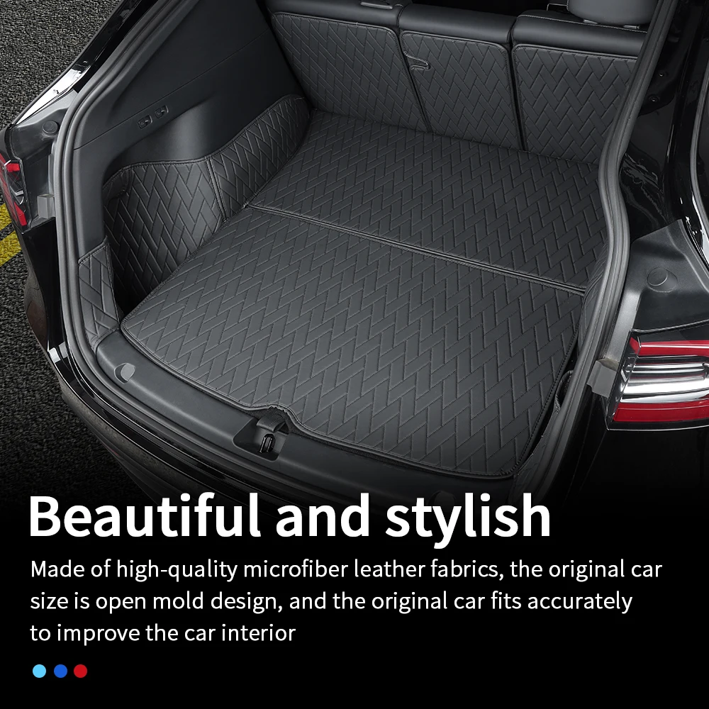 Leather trunk For Tesla model y trunk mat accessories model Y tesla Y accessoires Allinclusive back box cushion 7pcsset