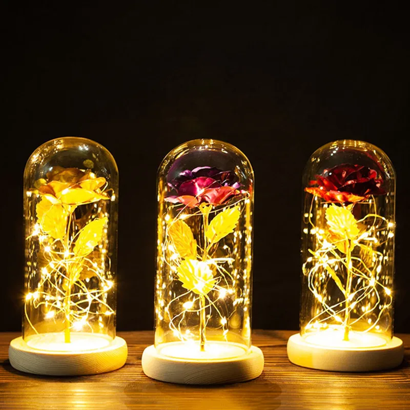 Artificial Rose LED Light Valentines Day Gift for Girlfriend Mothers Day Wedding Favors Bridesmaid Gift