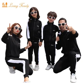 

Family Clothing Men Women Child Family Matching Outfits Spring Autumn Mother DaughterFather Son Cotton Jacket Pants Set