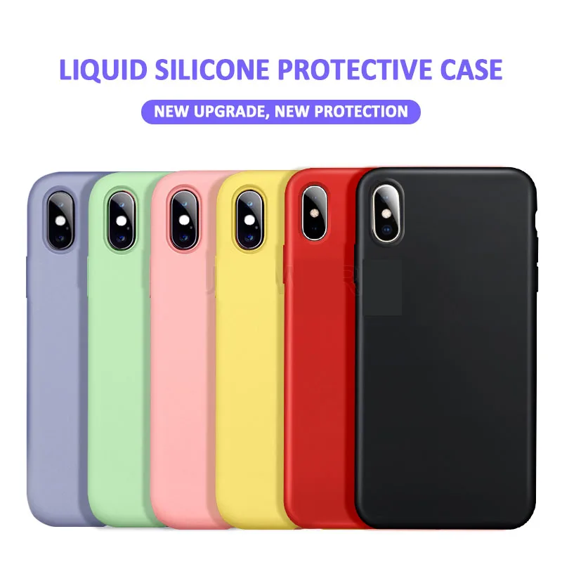 

Official Original Liquid Silicone Case for Iphone 7 8 6 6S Plus XR Ultra-thin NO Logo Case for Iphone 11 Pro XS Max Cover Coque
