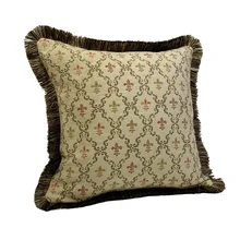 Vintage suave chenilla tejida Jacquard luz amarillo sofá cojín funda de almohada decorativa pesada decoración hogar 45x45 cm