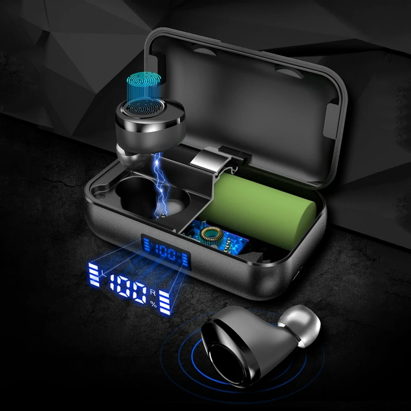 Smart Touch X13 металлические TWS 5,0 Bluetooth наушники 6D стерео звук беспроводные наушники с микрофоном 5000 мАч коробка DSP шумоподавление