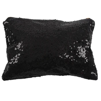 

JHD-Women Shiny Sequins Dazzling Glitter Bling Evening Clutch Party Bag Handbag Gift (Black)
