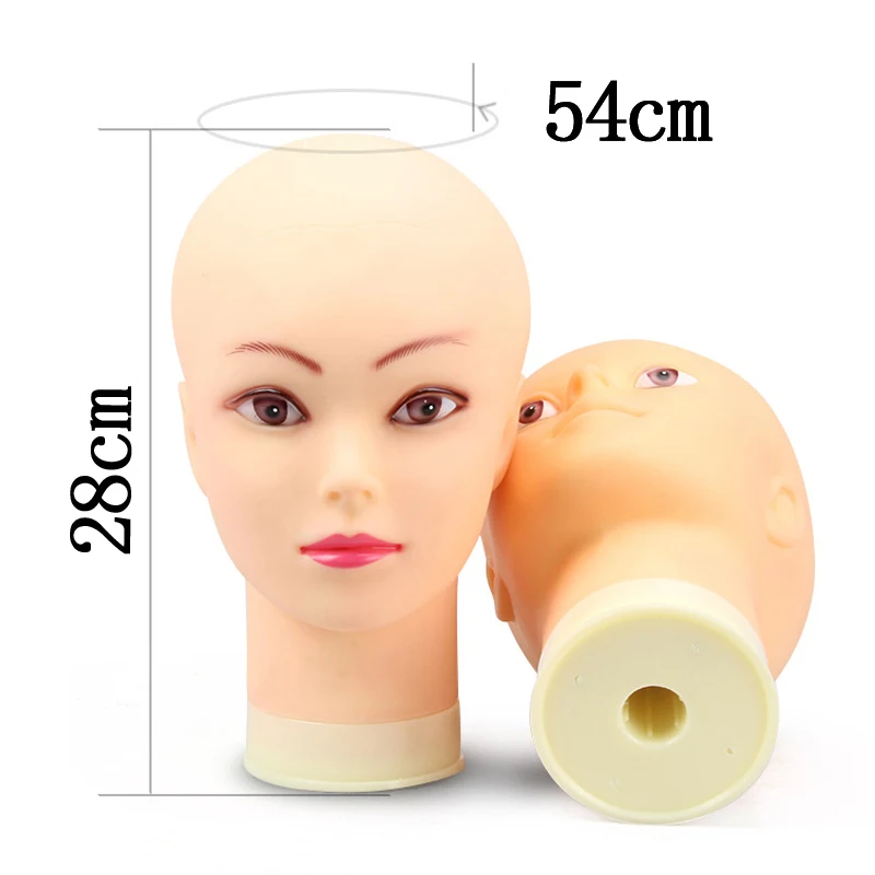 

Female Model Head PVC Mannequin Head Practice Training Model With Free Clamp For Wigs Hat Display