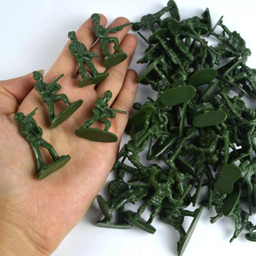 100Pcs Mini Classic Military Soldiers Figures Models Playset Desk Decor Toddler Army Men Kids Toy Gift Accessories Children Toy