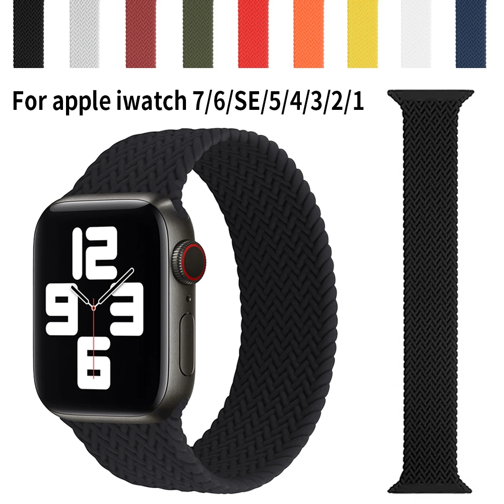 Solo Loop for Apple Watch Strap 44mm 40mm 45mm 41mm 38mm 42mm Elastic Silicone Watchband Bracelet iWatch Serie 7 654321 SE Band