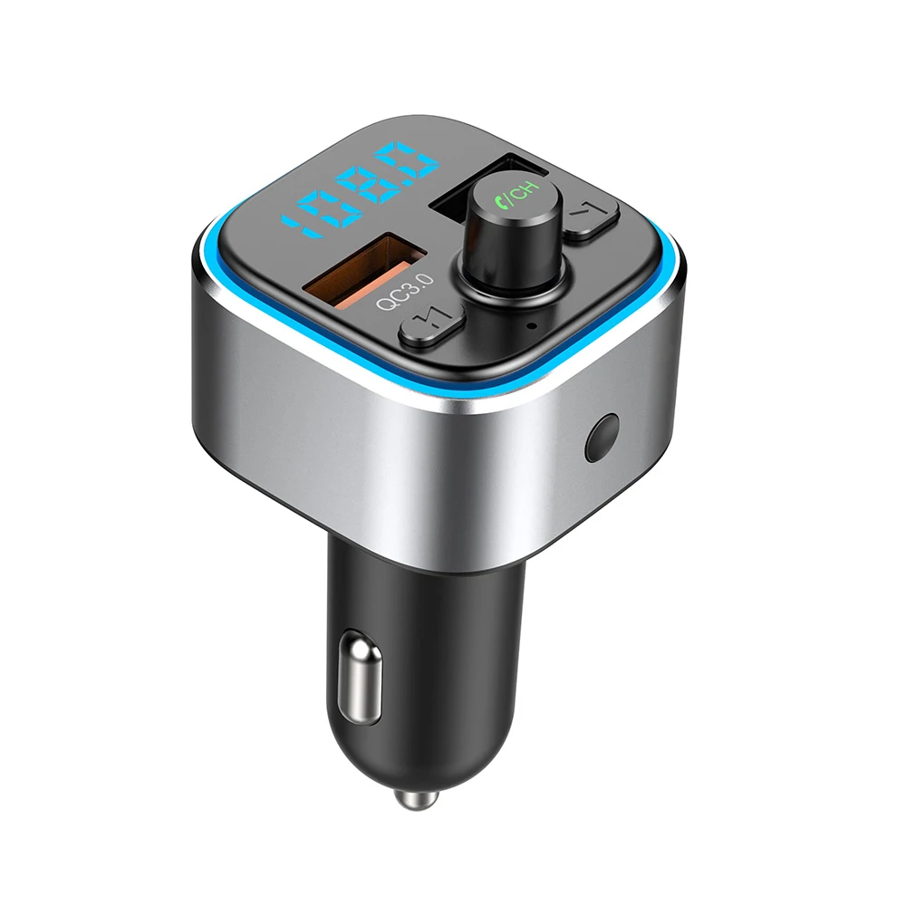 Hiyork Bluetooth светодиодный MP3-плеер громкой связи автомобильный комплект fm-передатчик поддержка tf-карты U диск Быстрый двойной USB зарядное устройство адаптер питания