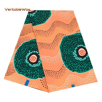 

African Fabric Ankara African Real Wax Prints Cotton Fabric Diamond Pattern VeritablelWax High Quality For Party Dress 24FS1364