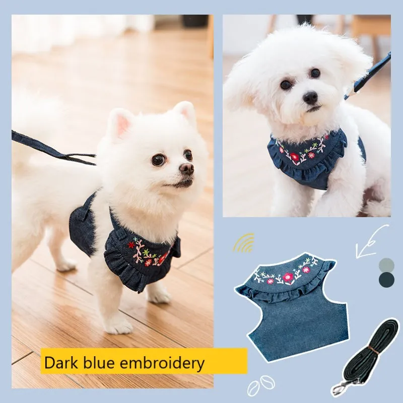 

Hoopet Cat Harness Leash Soft Breathable Air Jean Puppy Dog Pet Cat Harness and Leash Set