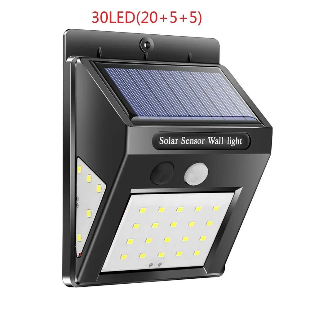 30 LED 30/40/50 светодиодный солнечный Мощность лампа движения PIR Сенсор 1/2/4 шт. Солнечный садовый светильник на открытом воздухе Водонепроницаемый энергосберегающий светильник Настенный безопасности лампа - Испускаемый цвет: 30 LED