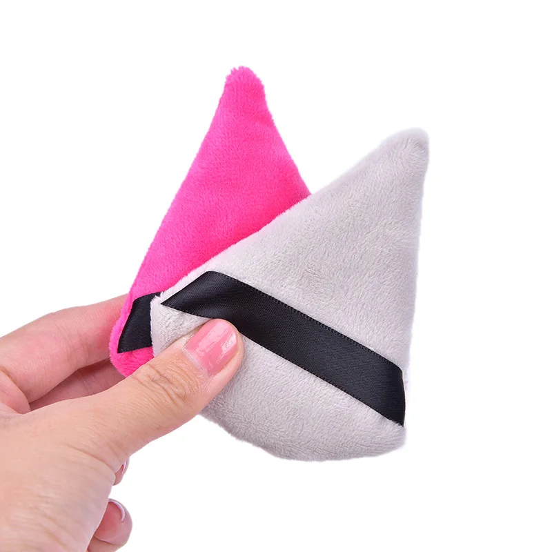 

2PCS Triangle Velvet Powder Cosmetic Puff Mini Beauty Sponge Bigger In Wet Foundation Makeup Puff Tools
