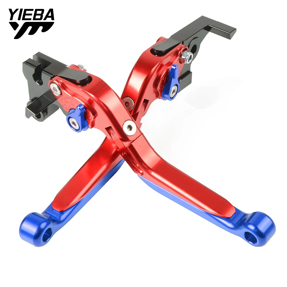 Для KAWASAKI Z1000/ZX10R/ZX12R/ZX6R/ZX636R/ZX6RR/ZX9R Тормозная ручка мотоцикла регулируемые складные тормозные рычаги сцепления - Цвет: blue