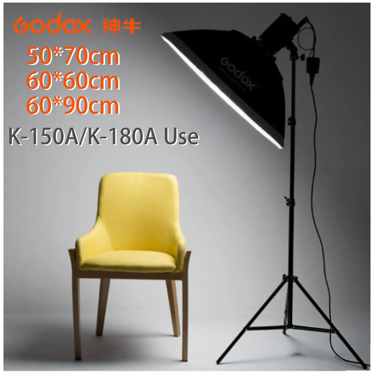 

Godox 50x70cm 20*28" 60x60cm 24*24" 60x90cm 24*35" Universal 98mm Mount Softbox for Studio Flash Strobe K150A K180A 250DI 300SDI