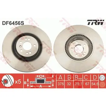 

Brake disc MERCEDES ML W164/GL X164/R W251 06 front vent. D = 375mm. TRW df6456s