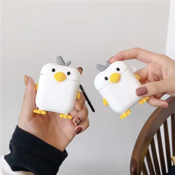 

3D Cute Duck Earphone Case For Airpods Case Soft Silicone Headphone Protective Cover For Apple Airpods 1 2 For Earpods Case