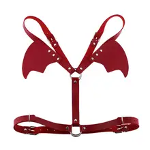 Бюстгальтер на бретельках, кожаное нижнее белье, пояс, сексуальный, на бретельках, на плече, крыло, готический, панк, топ, связывание размера плюс, корректировка клубов, Рейв, для девушек