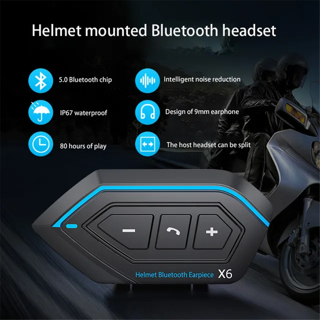 Oreillette Bluetooth pour moto X6, appareil de communication pour