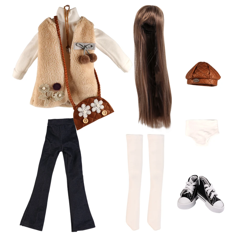 UCanaan 1/3 BJD Doll Accessories Outfits Fashion Clothes Set Wig Shoes For 60CM Dolls Girls DIY Dress UP Toys Accessories 15