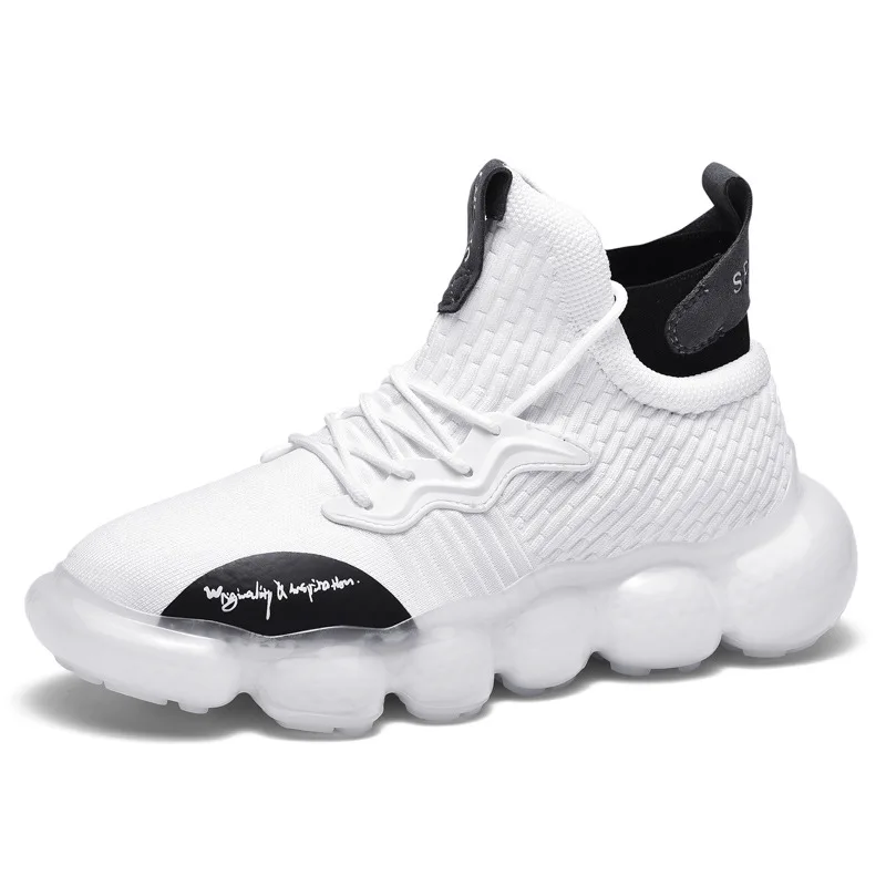 New Designer Air Cushion Sneakers Men's Sneakers Fly Woevn Socks Shoes Men's Thick-Soled High-Quality Sports Training Shoes
