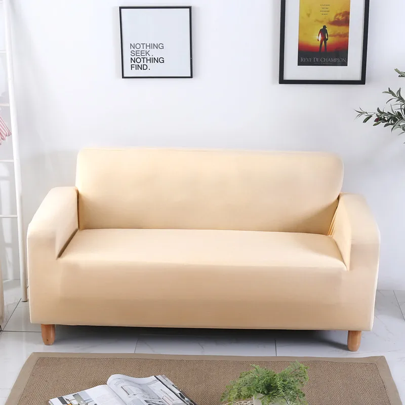 

Solid Color Sofa Cover Thick All-inclusive Big Elasticity Stretch Couch Cover Loveseat 1/2/3/4 Seater Slip-resistant Customize