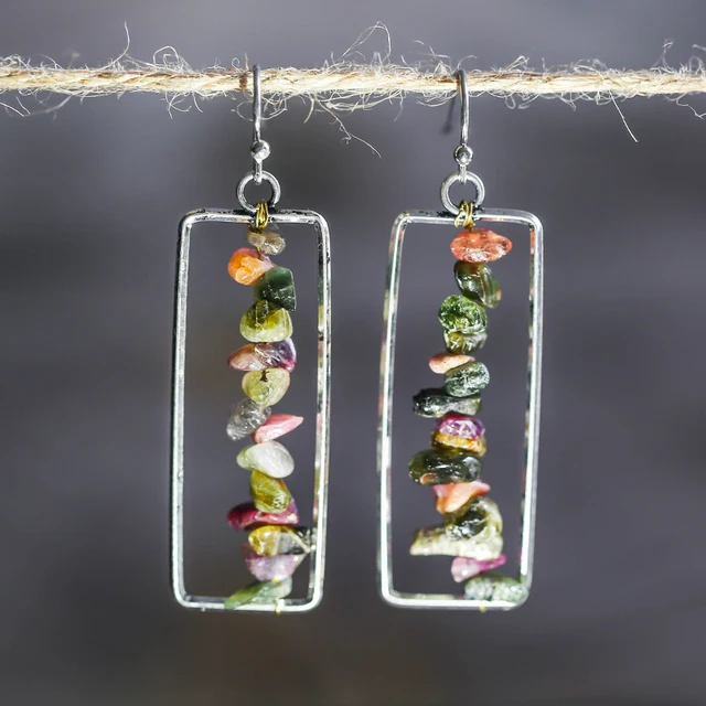 2021 Bohemian Ethnic Style Green Dangle Earrings For Women Tribal Jewelry Vintage Long Drop Earring Fashion Personality Gift Earring D359 1