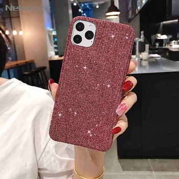 

10Pcs Shining Gold velvet Pattern Phone Case For iPhone 11 Pro XS Max XR X 8 7 6 6S Plus Bling Glitter Hard PC Shockproof Cover