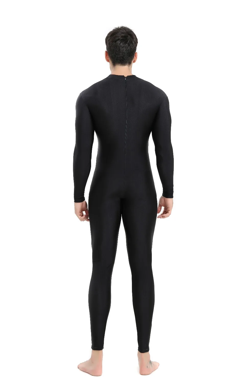 Adult Unisex Mock Neck Long Sleeve Unitard Men Spandex Unitards Bodysuit Full Length Gymnastics Dance Wear Catsuit adult unitard
