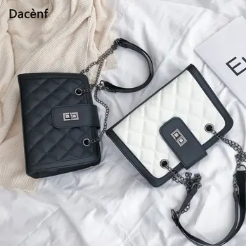 

Elegant Female Tote bag 2020 Fashion New Quality PU Leather Women's Designer Handbag Classic Plaid Chain Shoulder Messenger bags