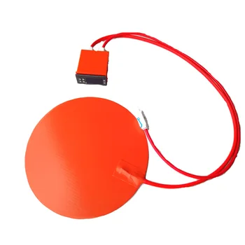 

240V 630W Diameter280*1.5mm Round Silicone Rubber Heater adhesive 1 side digital thermostat on wire 2000mm lead wire