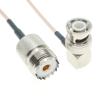 

BNC Male Right Angle RA 90 Degree To UHF Female SO239 Pigtail Jumper Coax RF RG316 Cable