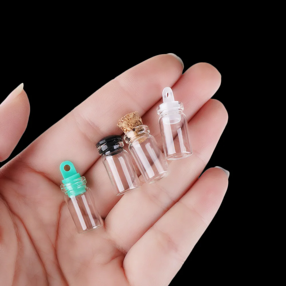 Mini Glass Bottles 28 styles 5/10PCs Small Bottle Glass Jars Decoration DIY Containers Message Vials Ornaments Cork Stopper Mason Jar