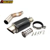 Motorcycle Exhaust Middle Link Pipe for Suzuki GSXR1000 GSX-R1000 2005 2006 with Carbon Fiber Exhaust Silencer Muffler Escape