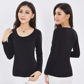 

Autumn Winter Thin Modal Top Slim Fit Versatile Autumn Clothes Warm Bottoming Shirt Underwear For Women Thermal Wear Women