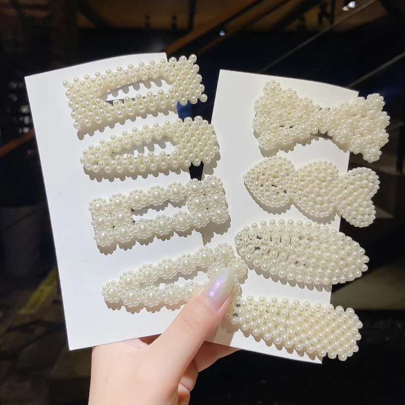 

[Xwen] KoreanPearls Hairpins Edge Clip Girls' Hairpin Clip Headdress Top Clip Bangs Clip Hair Female Accessories OH197401