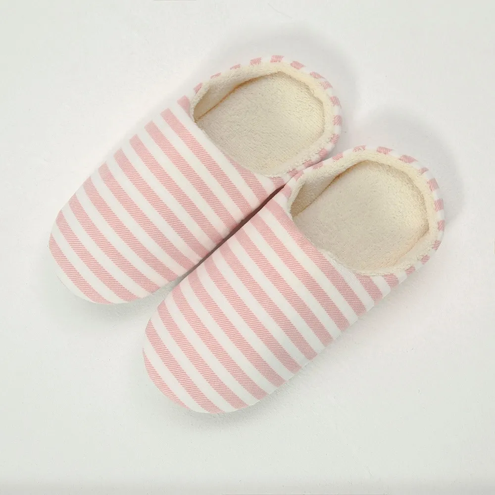 Женская и мужская домашняя обувь полосатый тапок нескользящая зимняя dames pantoffels