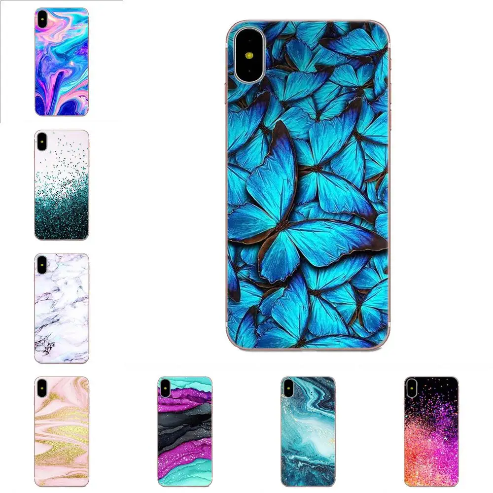 Роскошный водный синий золотой эффект для Huawei Honor Mate 7 7A 8 9 10 20 V8 V9 V10 V30 P40 G Lite Play Mini Pro