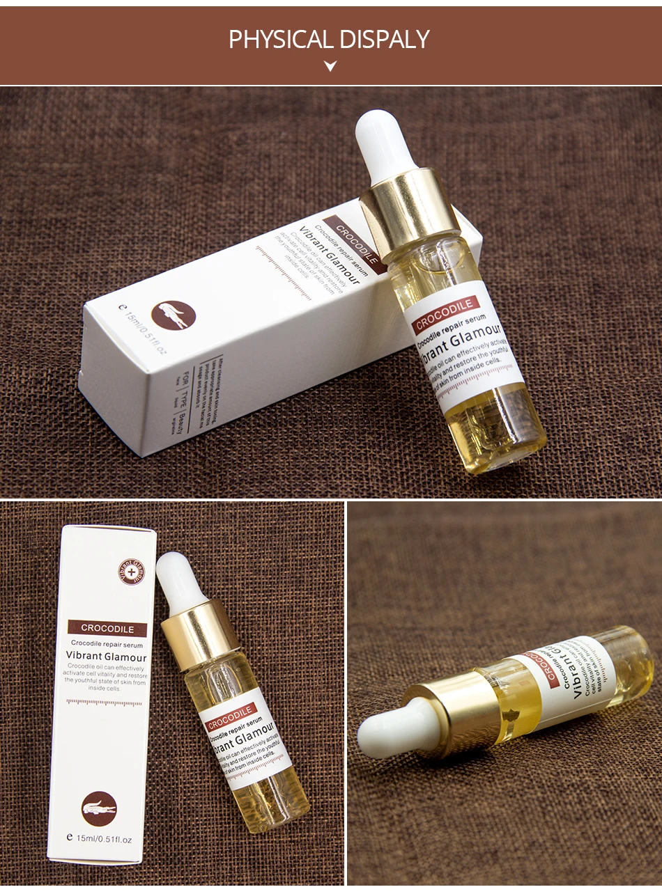 VIBRANT GLAMOUR Crocodile Dispel Scar Repair Face Serum Remove Stretch Marks Acne Scar Treatment Skin Lightening Whitening Care