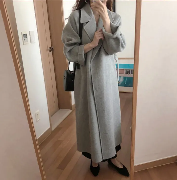 Женское корейское зимнее длинное пальто, верхняя одежда, пальто, свободные, плюс размер, кардиганы с длинным рукавом, манто, Femme Hiver, элегантное, abrigo mujer