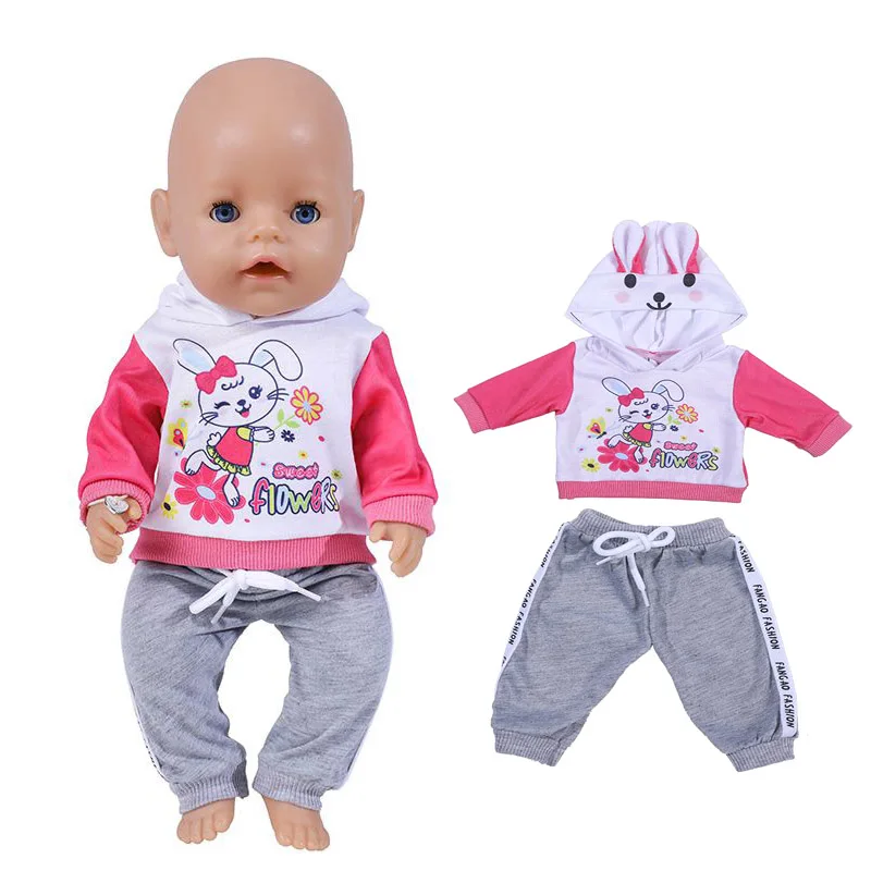 43cm 17" Kids Toy Baby Doll Baby Grows Sleepsuits Rompers Outfits 9pc Set 
