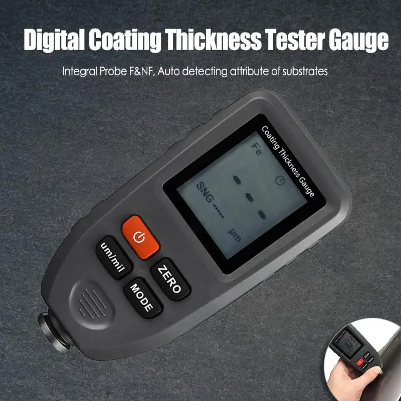 

TC100 Digital Automobile Thickness Gauge Paint Tester Thickness Coating Meter Automatic Detection of Substrate Properties