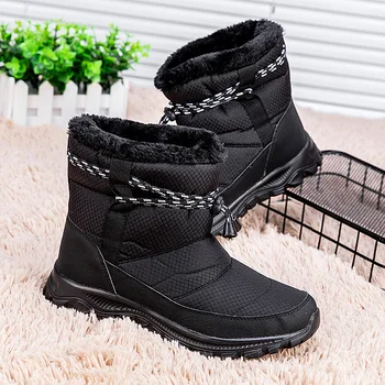 

Winter Boots Ankle Women Snow Boot Thick Plush Waterproof Non-slip Boots Black Fashion Women Shoes Warm Fur Botas Mujer