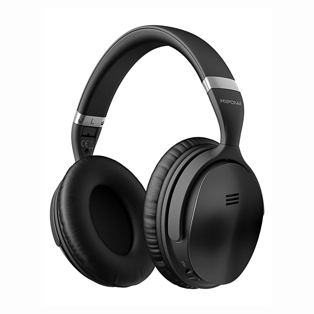 Black Mpow H5 музыкальные гарнитуры обновленная беспроводная гарнитура складные наушники с активным шумоподавлением наушники fone de ouvido - Цвет: Black