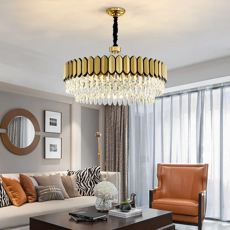 

Light Luxury K9 Crystal Chandelier Modern Minimalist Atmosphere Creative Living Room Bedroom Restaurant Villa Hotel Lamps