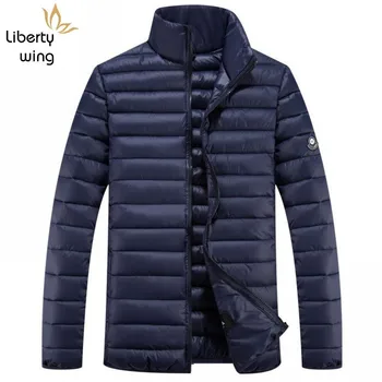 

Winter Jacket Men Plus Size 5XL-9XL Parka Solid Color Stand Collar Windbreaker Coat Warm Filler Casual Slim Fit Parkas Overcoat