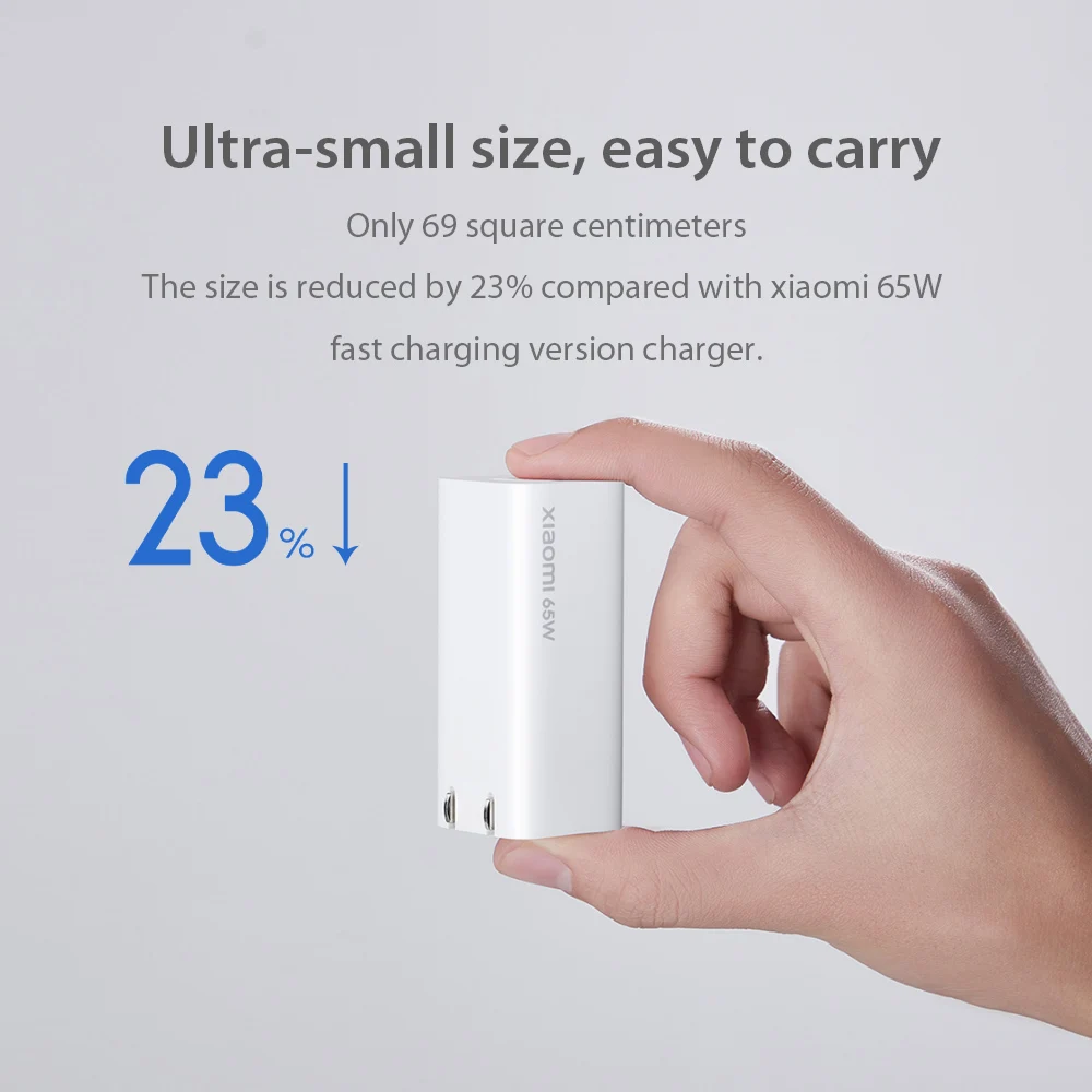 Xiaomi Mi GaN Charger 65W Type-C USB-A Portable Quick Charger with GaN Technology/C-to-C Charging Cable(5A MAX)/Wall Charger