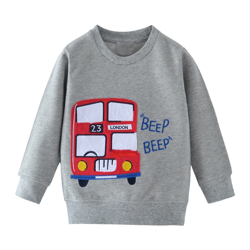 27kids 2-7years Animal Rabbit Appliques Girls Sweatshirts Child Kid Clothes Autumn Baby Girl's Clothing Boys Long Sleeve Tops - Color: 9002 same picture