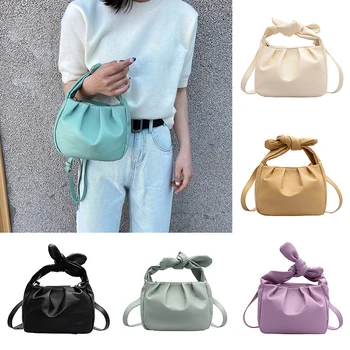

2020 Vintage Hand Bags For Women Handbags Lady Cloud Pouch Female Soft Leather Clutch Solid Color Summer Crossbody Shoulder Bag