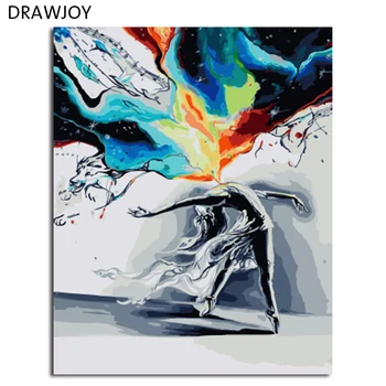 

DRAWJOY Framed DIY Painting By Numbers On Canvas Abstract Painting And Calligraphy Wall Art For Home Decor 40x50cm