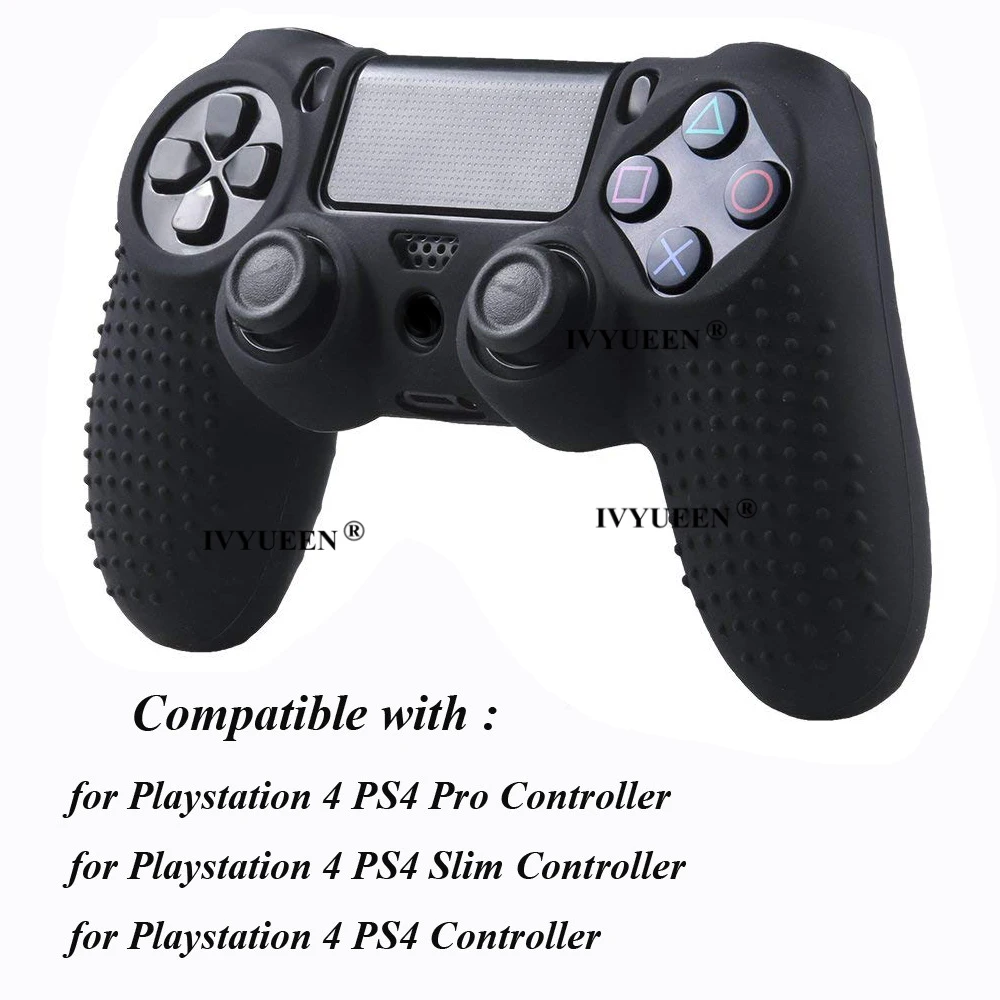 IVYUEEN 9 в 1 для Dualshock 4 PS4 Slim Pro контроллер Шипованная Кожа Премиум Защитный Противоскользящий Мягкий силиконовый чехол-накладка