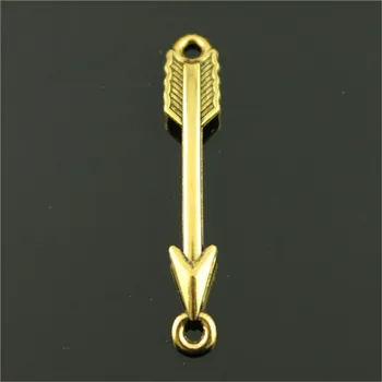 

12pcs 3 Colors Jewelry Accessories Archer Arrow Connector Charms Antique Gold Antique Silver Color Antique Bronze 37x6mm